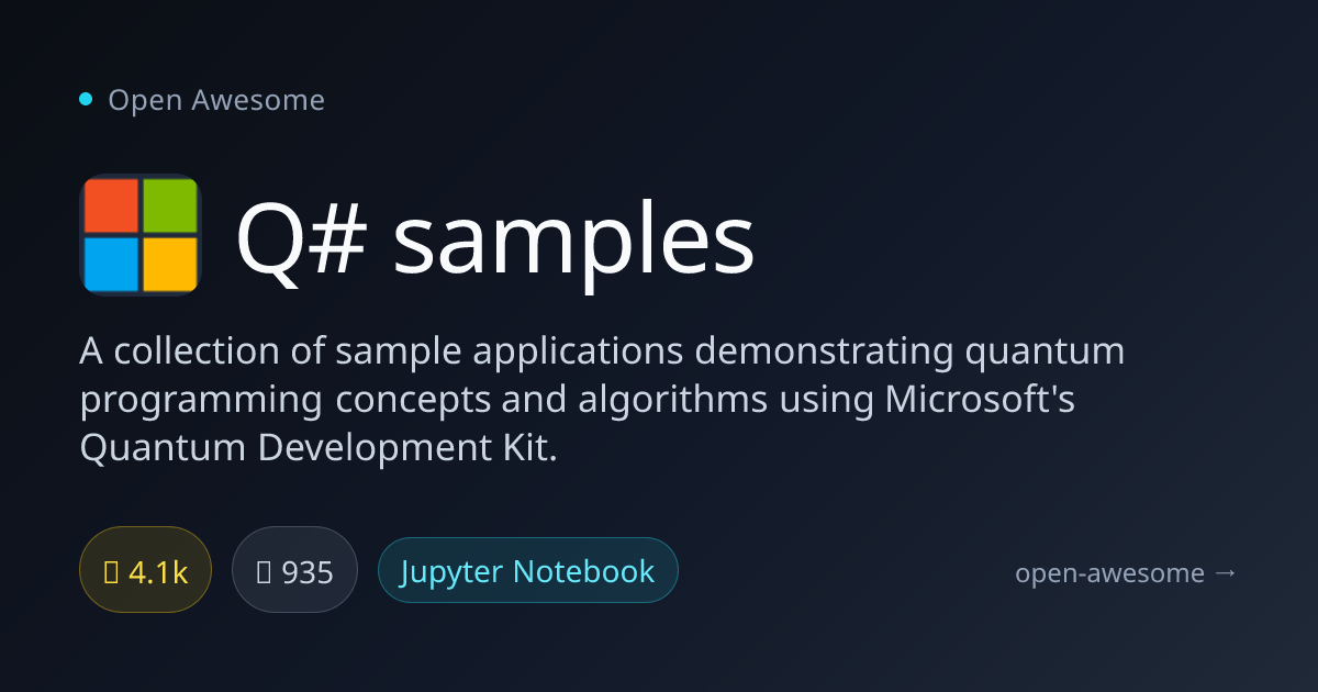 Q# samples — Quantum Programming Samples | Open Awesome