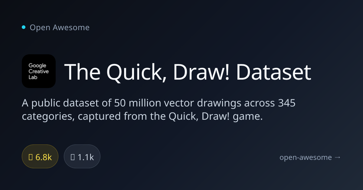 The Quick, Draw! Dataset — 50M Vector Drawing Dataset | Open Awesome