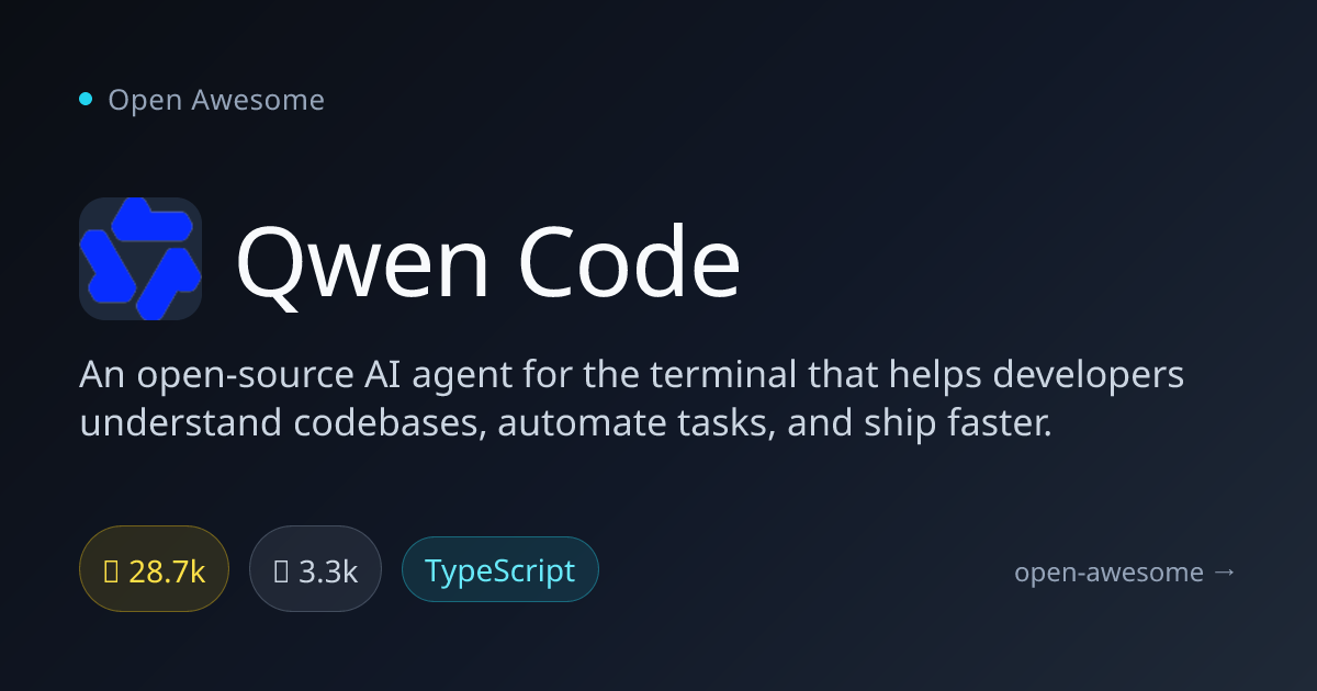 Qwen Code — AI Terminal Agent for Developers | Open Awesome