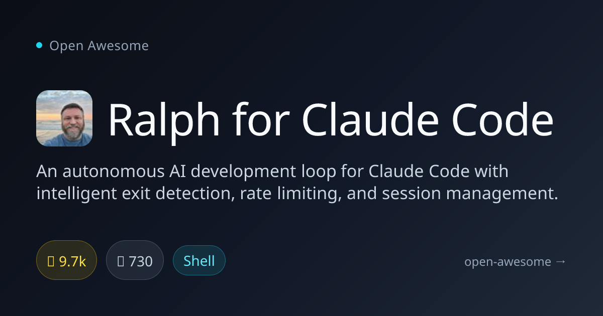 Ralph for Claude Code — Autonomous AI Development Loop | Open Awesome