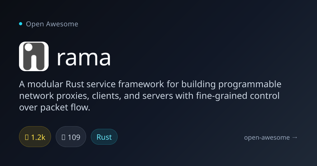 rama — Modular Rust Service Framework | Open Awesome