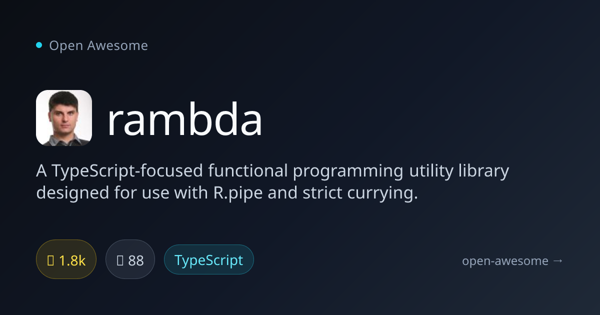 rambda — TypeScript Functional Utility Library | Open Awesome