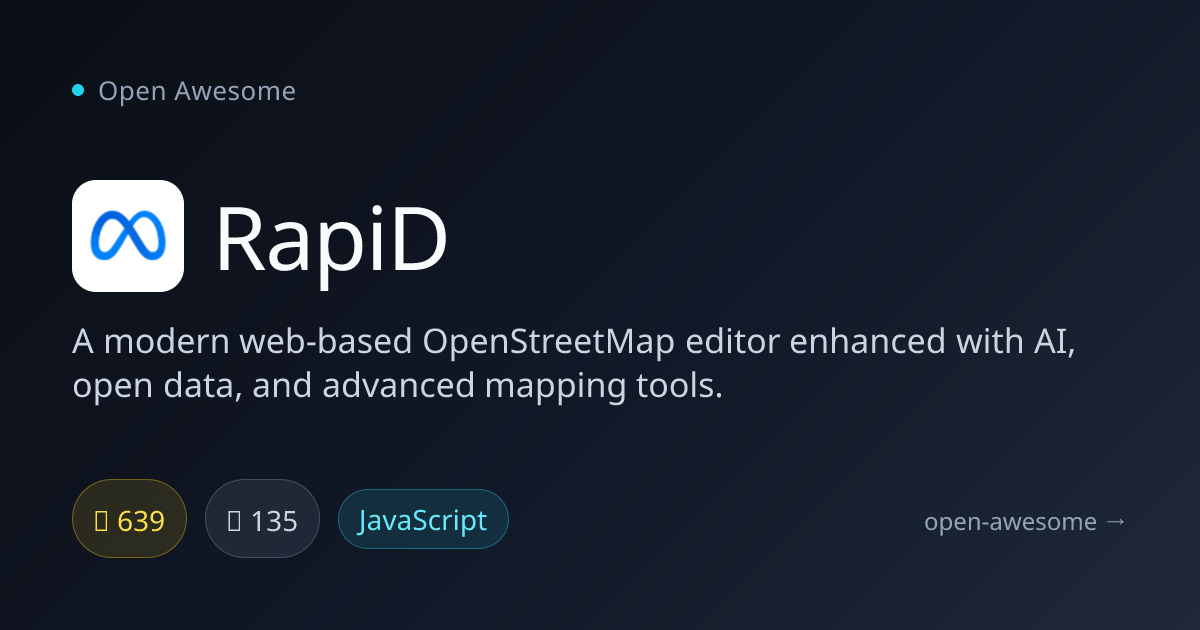 RapiD — AI-Enhanced OSM Editor | Open Awesome