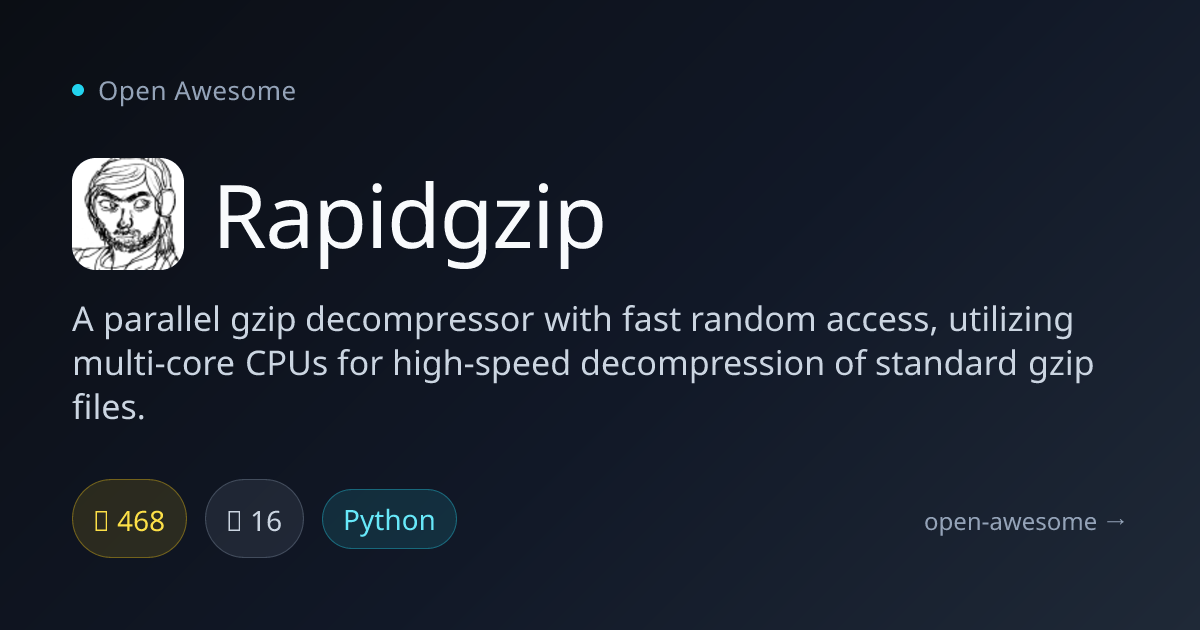 Rapidgzip — Parallel Gzip Decompressor | Open Awesome
