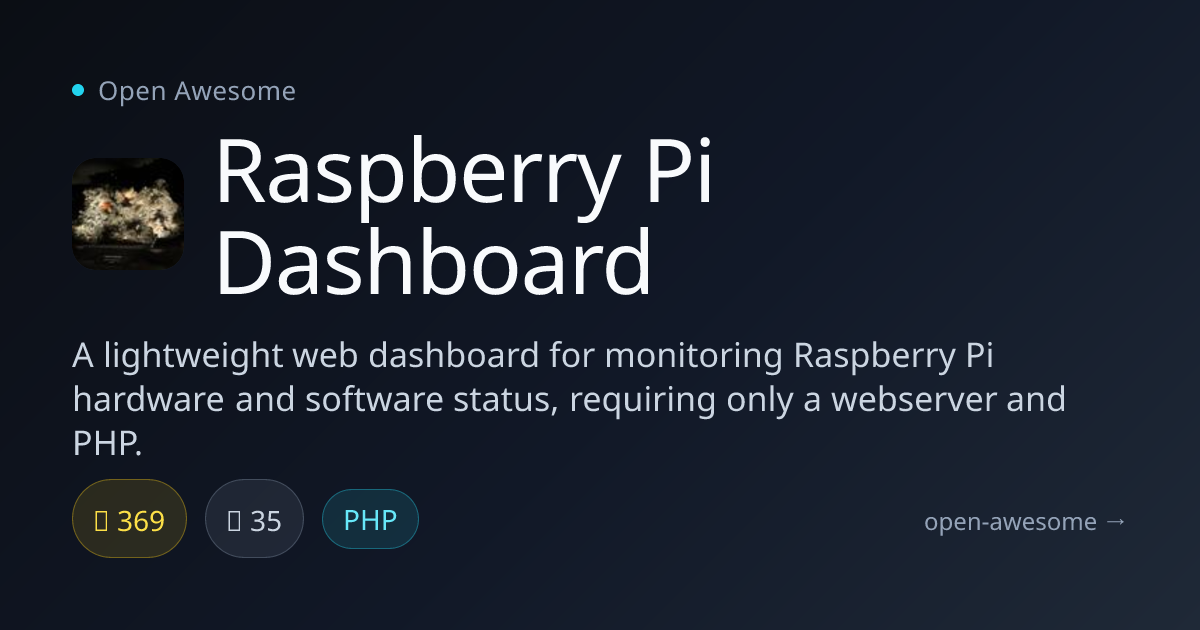 Raspberry Pi Dashboard — Web Dashboard for Raspberry Pi | Open Awesome