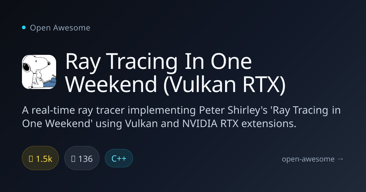 Ray Tracing In One Weekend (Vulkan RTX) — Real-Time Vulkan Ray Tracer ...