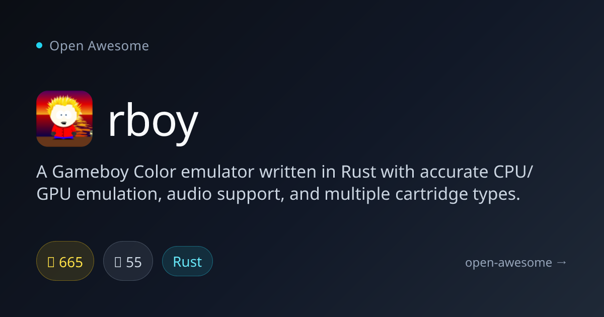rboy — Gameboy Color Emulator in Rust | Open Awesome