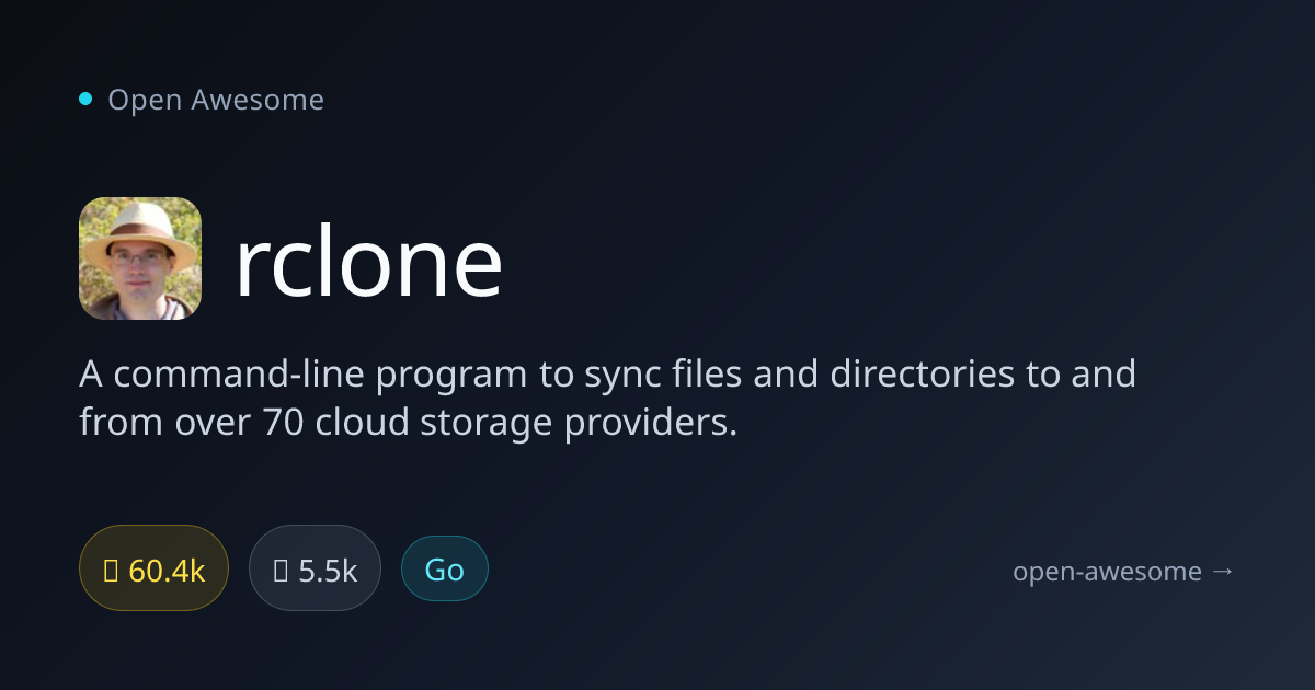 rclone — Cloud Storage Sync Tool | Open Awesome