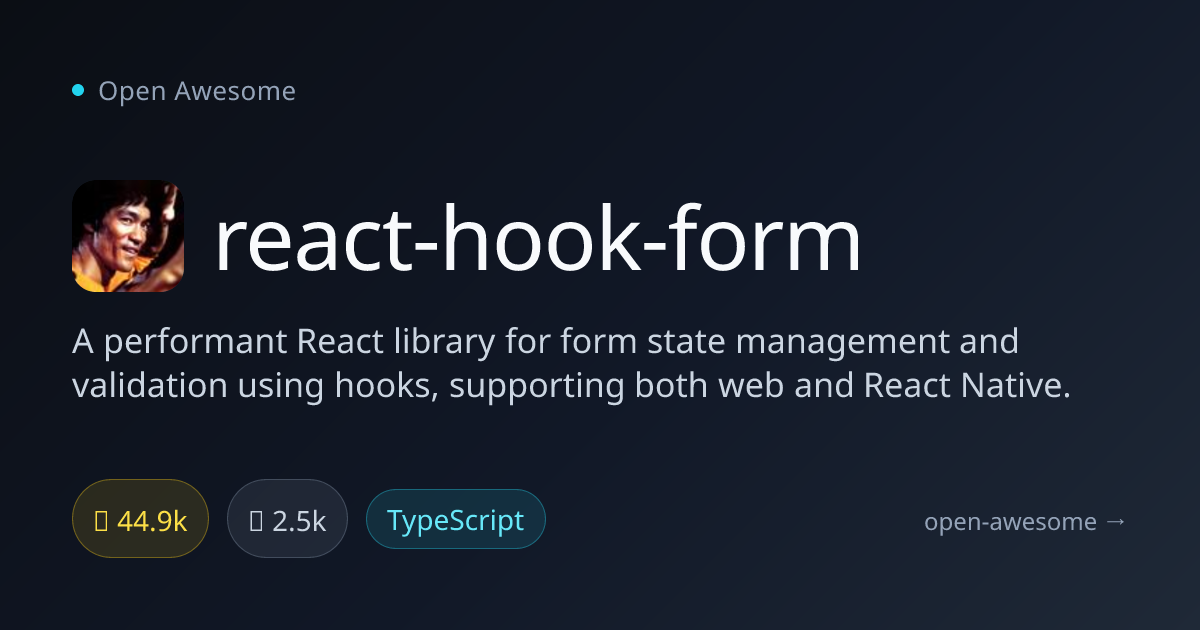 react-hook-form — Performant React Form Library | Open Awesome
