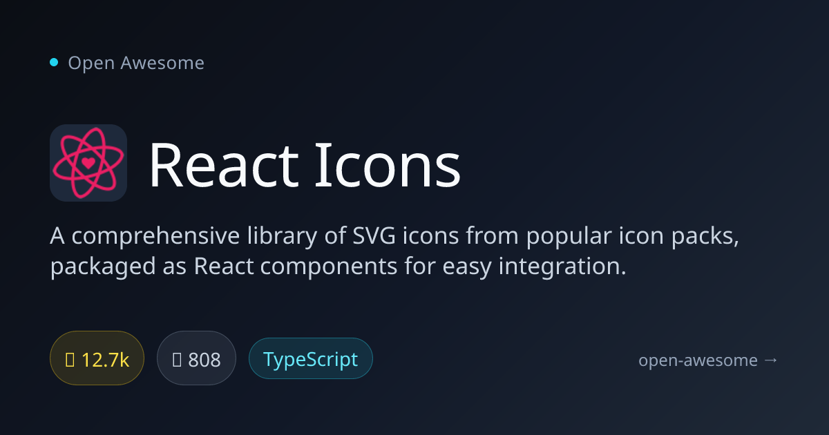 React Icons — SVG Icons as React Components | Open Awesome