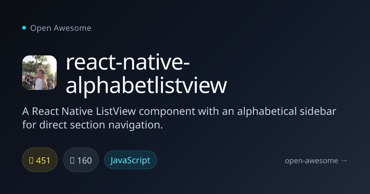 react-native-alphabetlistview — Alphabetical ListView for React Native ...