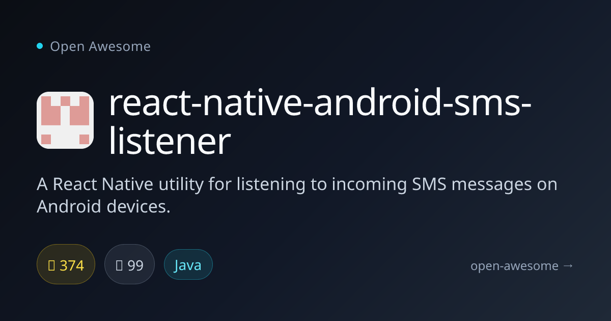 react-native-android-sms-listener — React Native SMS Listener for ...