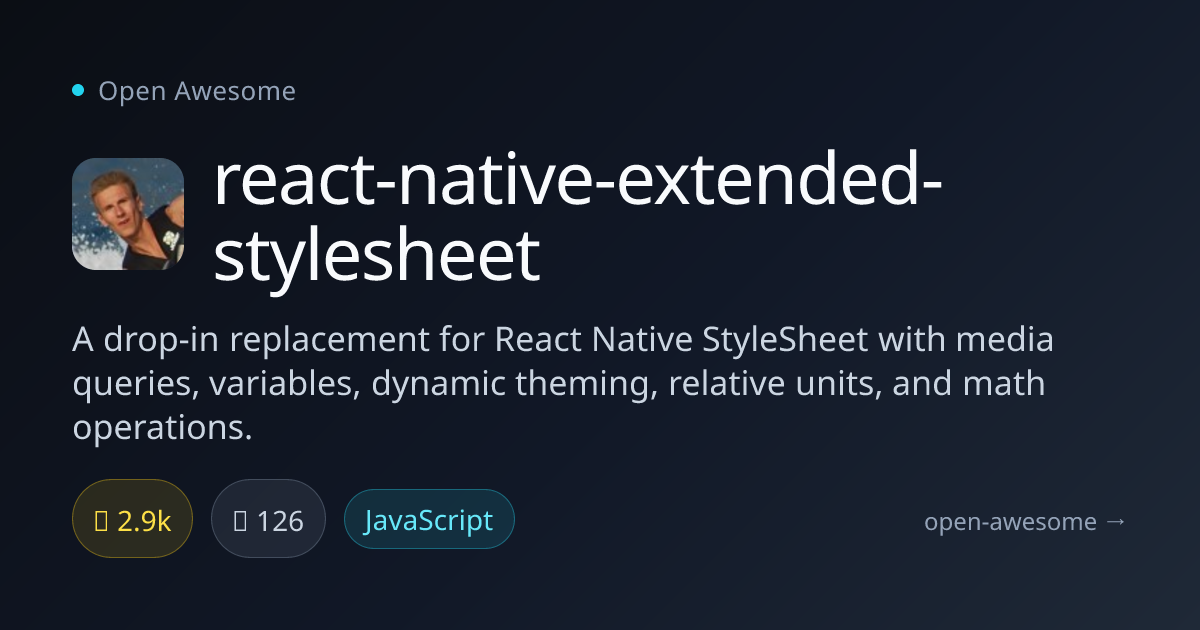 react-native-extended-stylesheet — Enhanced React Native Styling | Open ...