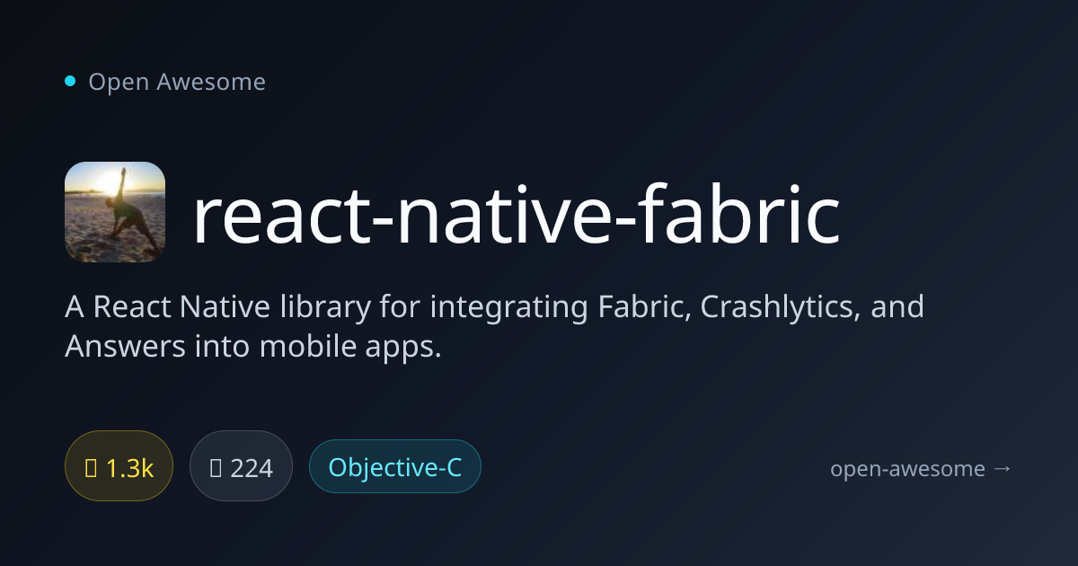 react-native-fabric — React Native Fabric Integration | Open Awesome