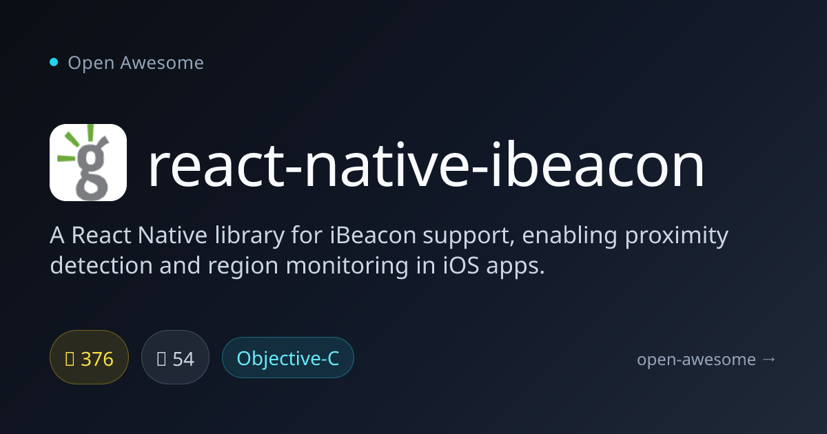 react-native-ibeacon — React Native iBeacon Library | Open Awesome