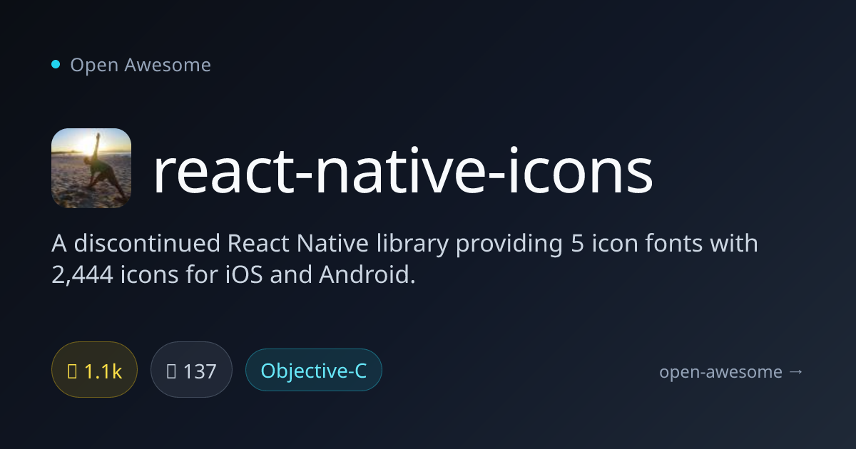 react-native-icons — React Native Icon Font Library | Open Awesome