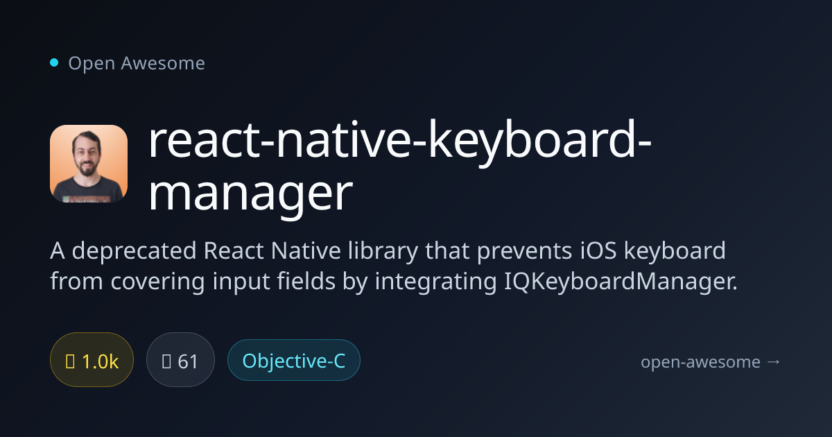 react-native-keyboard-manager — iOS Keyboard Manager for React Native ...