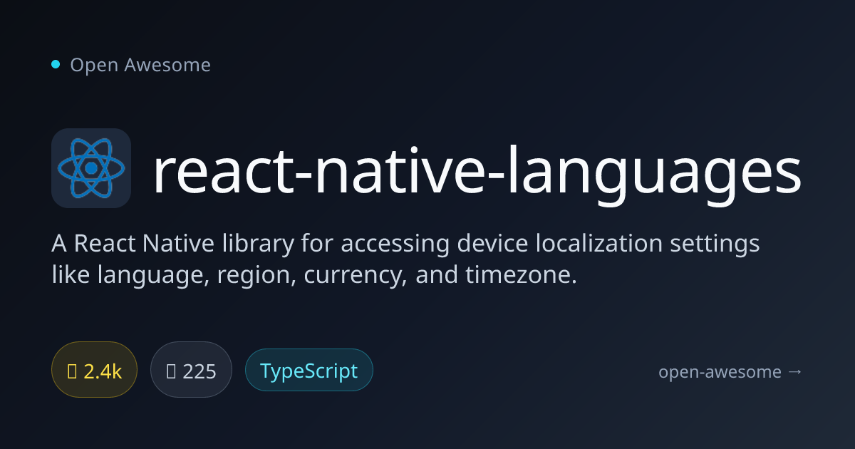 react-native-languages — React Native Localization Library | Open Awesome