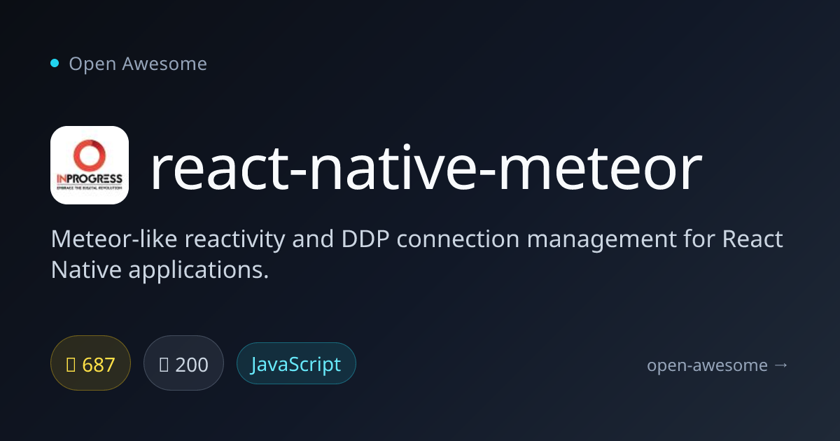 react-native-meteor — Meteor Reactivity for React Native | Open Awesome