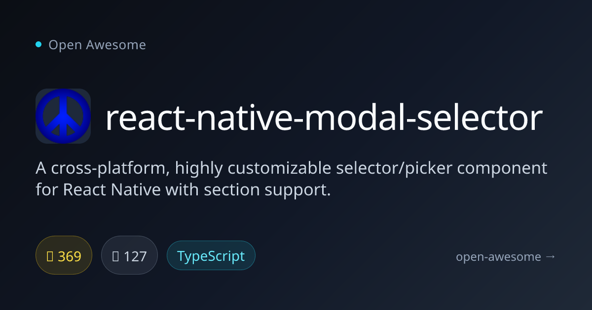 react-native-modal-selector — Cross-Platform React Native Picker | Open ...
