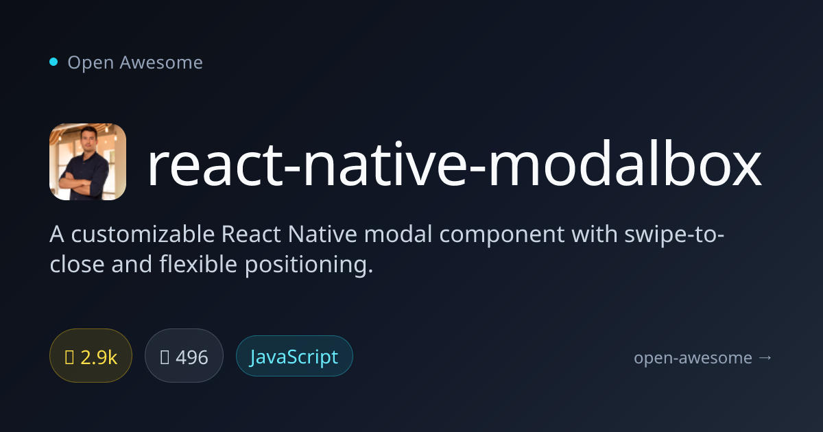 react-native-modalbox — Customizable React Native Modal | Open Awesome