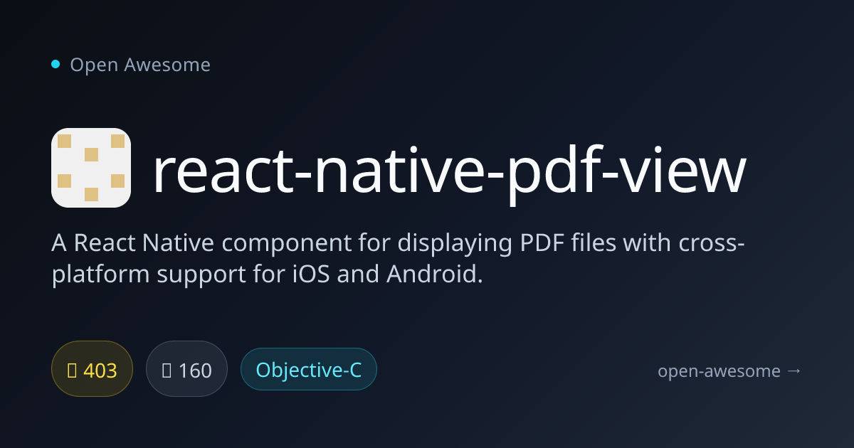 react-native-pdf-view — Cross-Platform PDF Viewer | Open Awesome