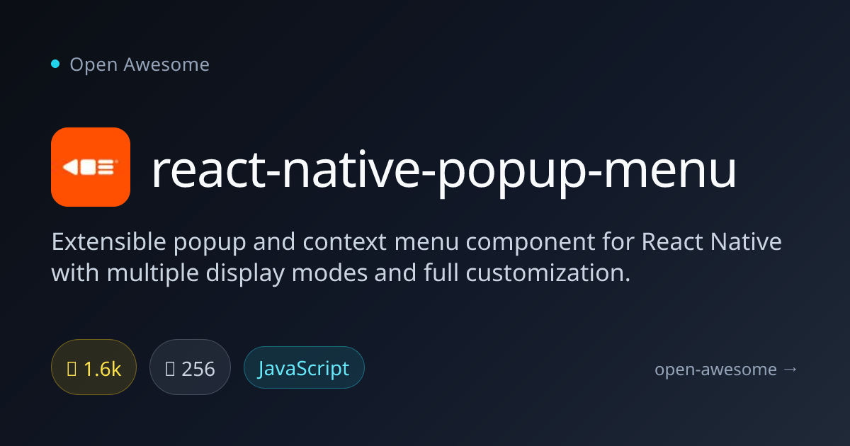 react-native-popup-menu — React Native Popup Menu | Open Awesome