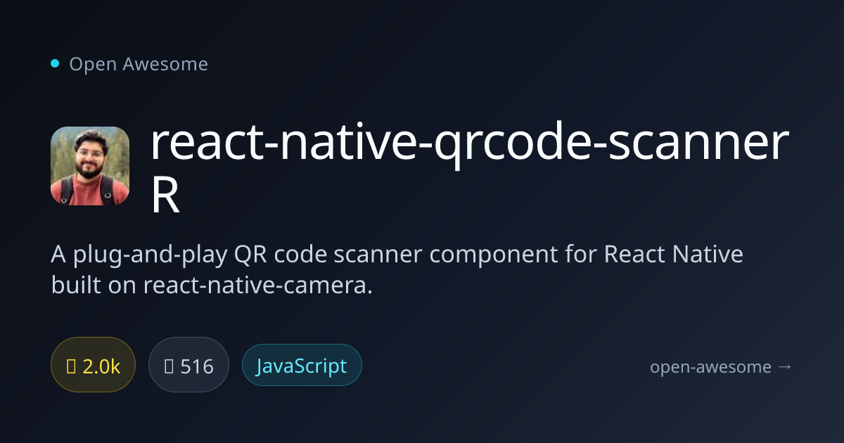 react-native-qrcode-scanner R — React Native QR Scanner | Open Awesome