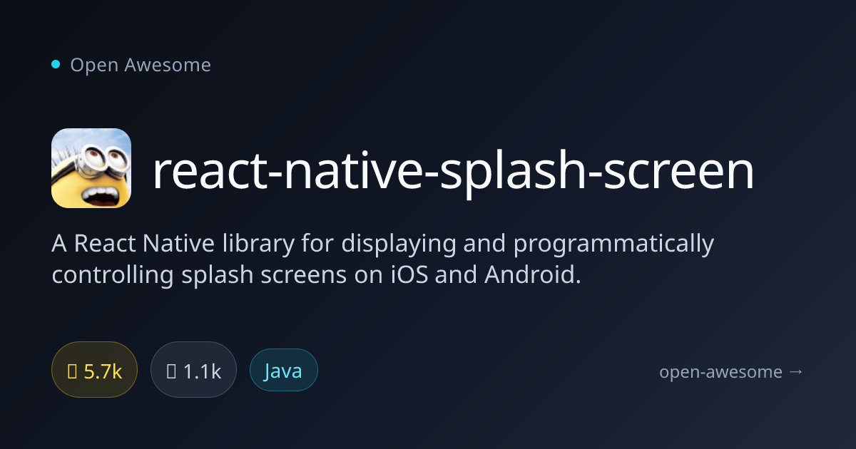 react-native-splash-screen — Splash Screen Library for React Native ...