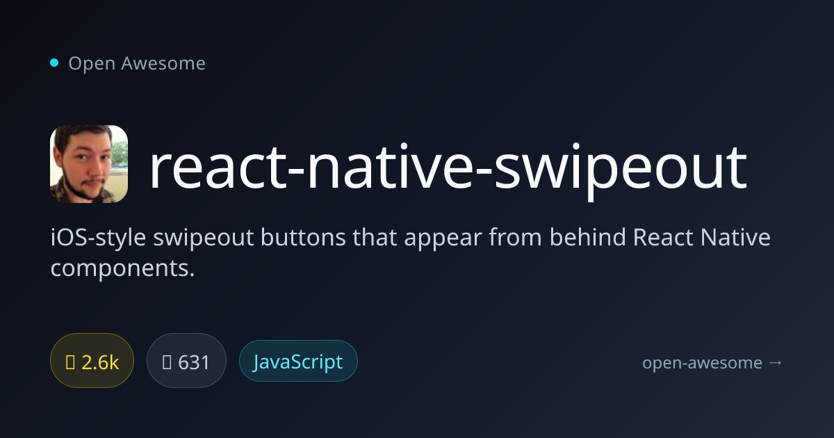 react-native-swipeout — iOS-Style Swipeout for React Native | Open Awesome