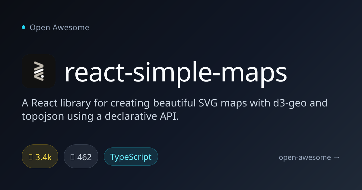 react-simple-maps — React SVG Mapping Library | Open Awesome