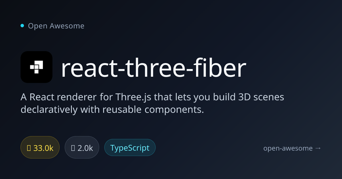 react-three-fiber — React Renderer for Three.js | Open Awesome