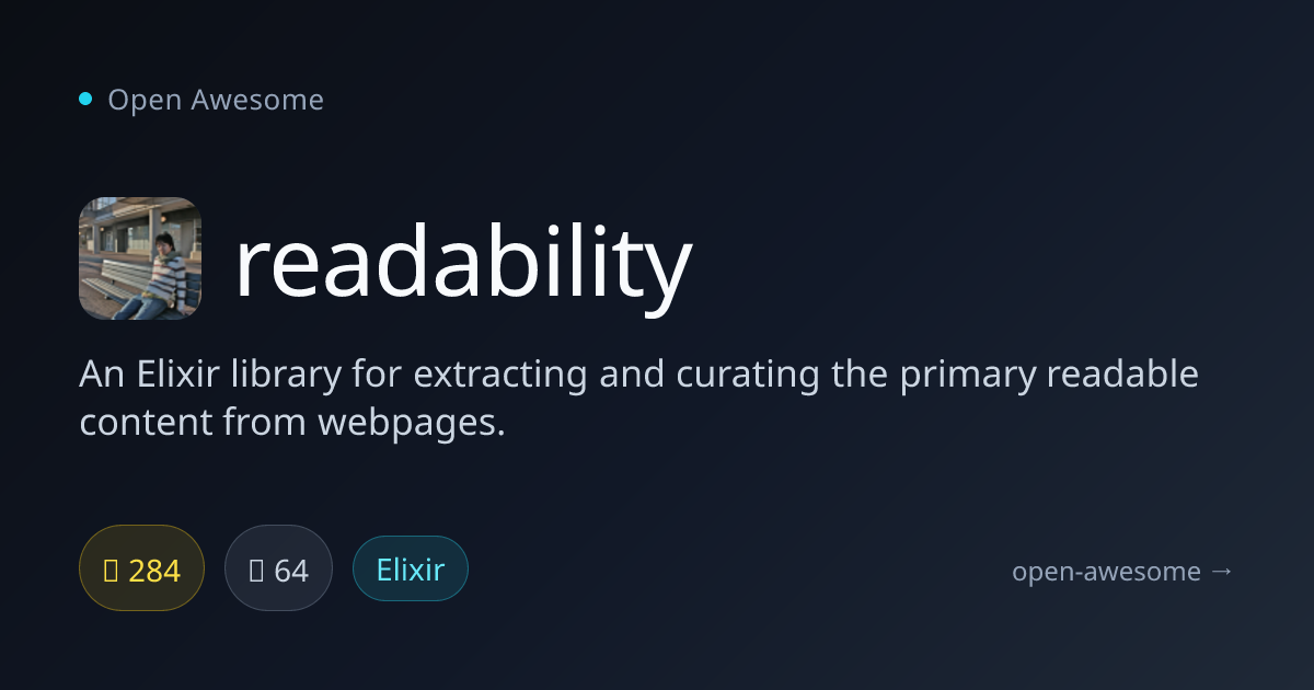 readability — Elixir Web Content Extractor | Open Awesome