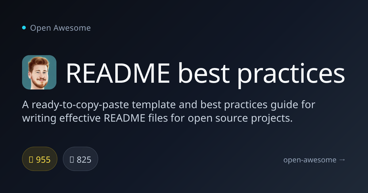 README best practices — README Template & Guide | Open Awesome