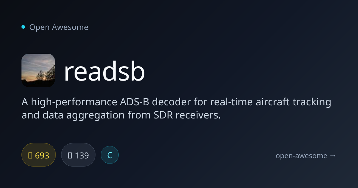 readsb — High-Performance ADS-B Decoder | Open Awesome