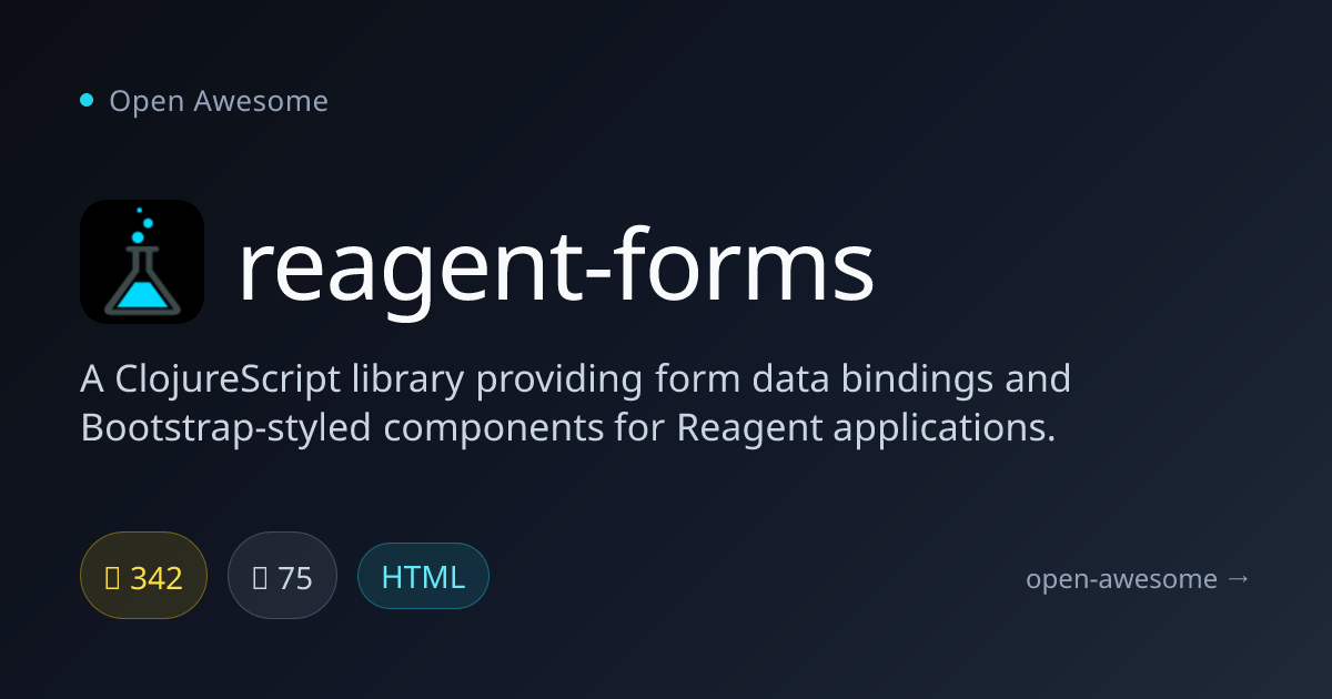 reagent-forms — ClojureScript Form Bindings | Open Awesome