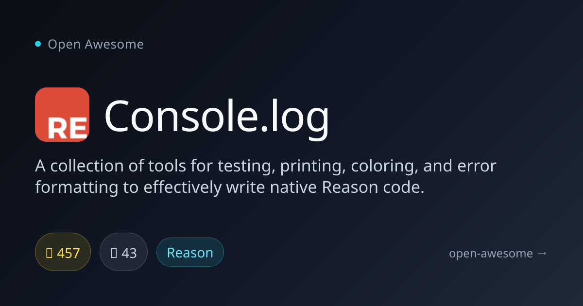 Console.log — Reason Testing & Debugging Tools | Open Awesome