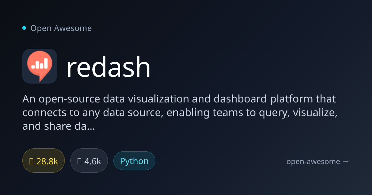 redash — Open Source Data Visualization Platform | Open Awesome