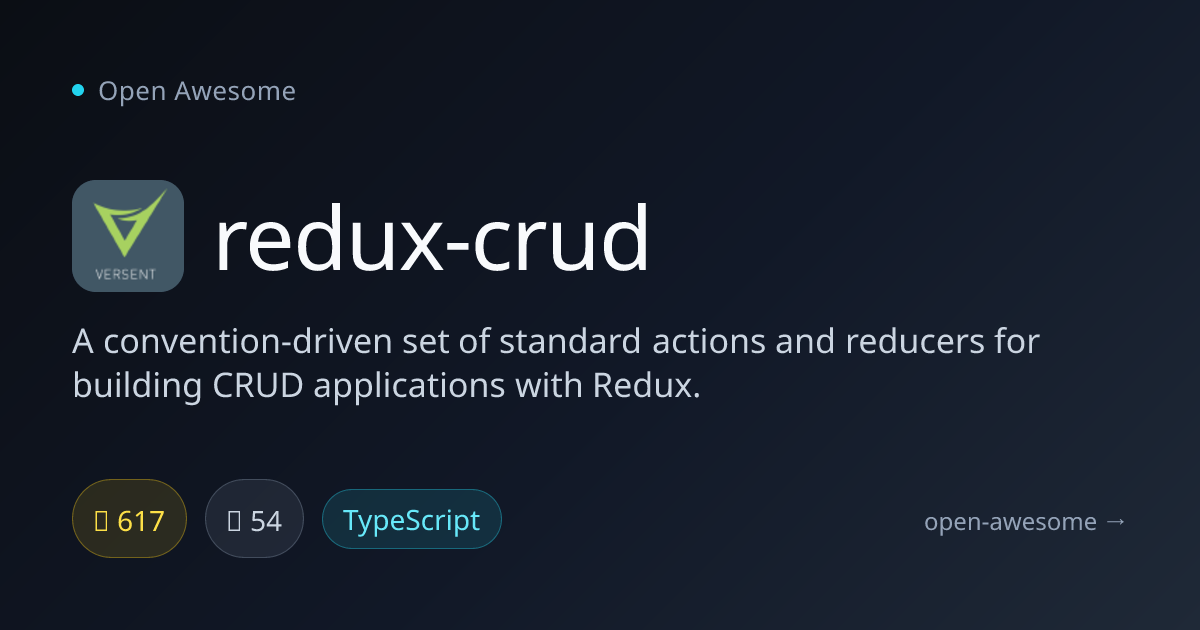 redux-crud — CRUD Actions & Reducers for Redux | Open Awesome