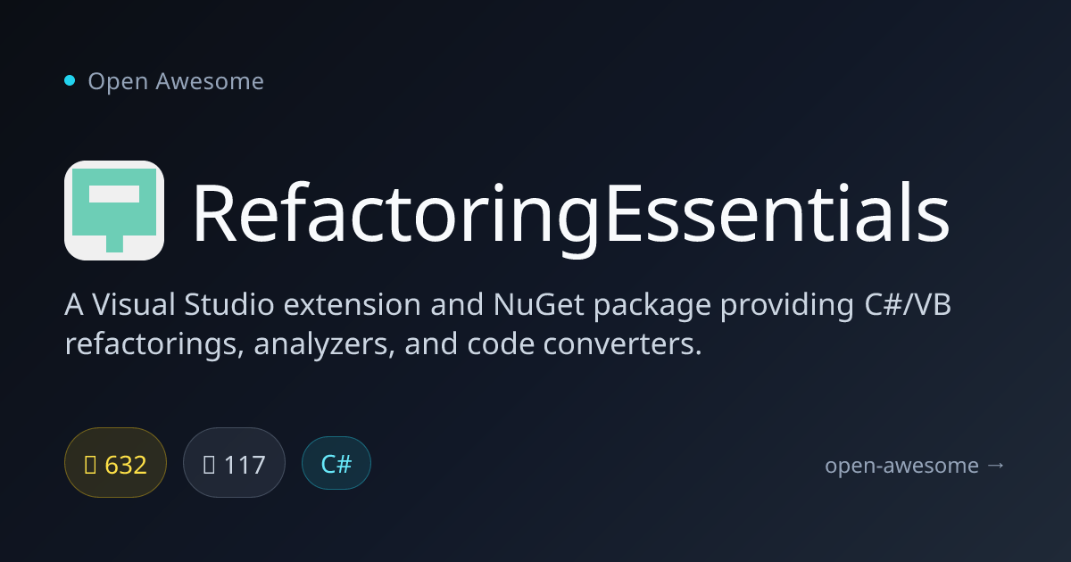 RefactoringEssentials — C#/VB Refactoring Extension | Open Awesome