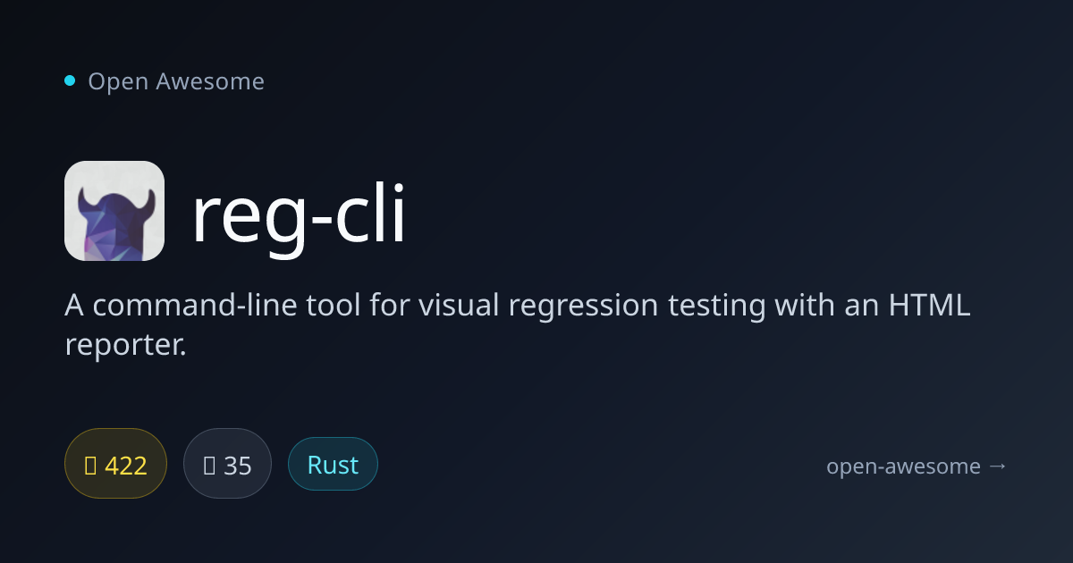 reg-cli — Visual Regression Testing CLI | Open Awesome