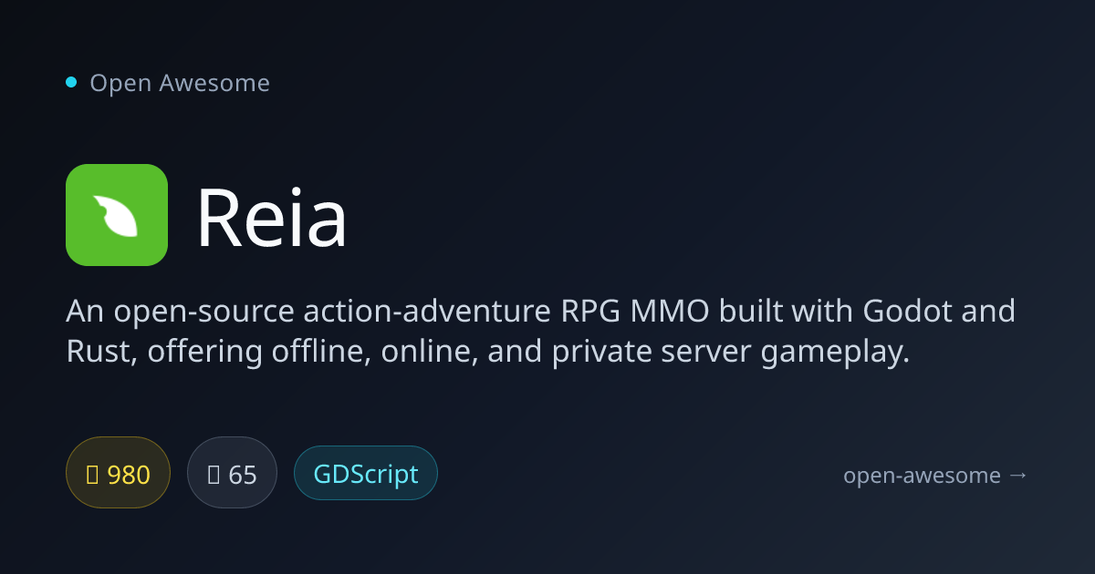 Reia — Open Source RPG MMO | Open Awesome
