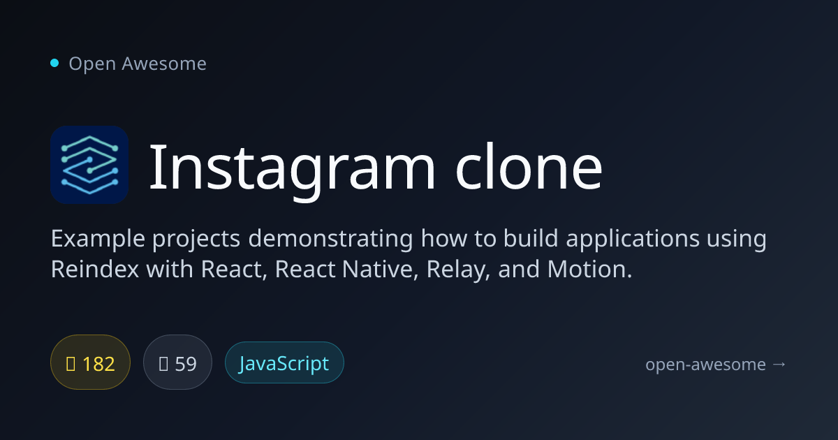 Instagram clone — Reindex Example Applications | Open Awesome