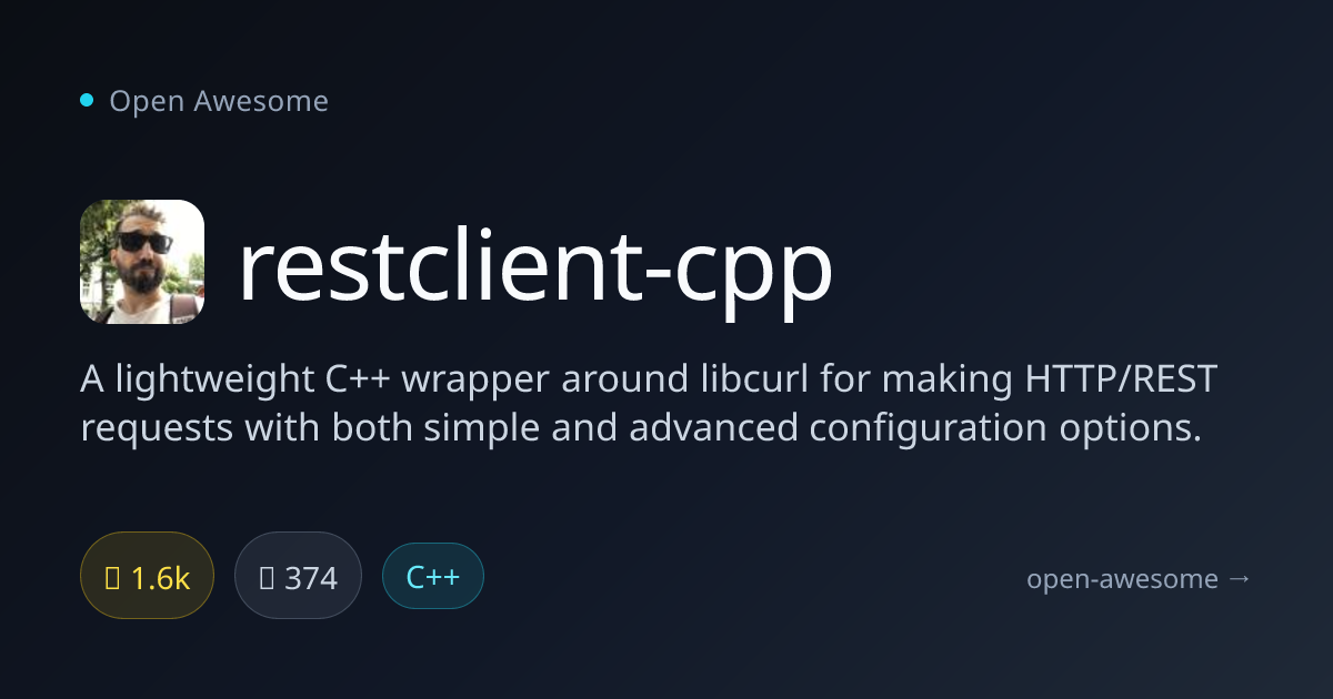 restclient-cpp — Lightweight C++ HTTP Client | Open Awesome