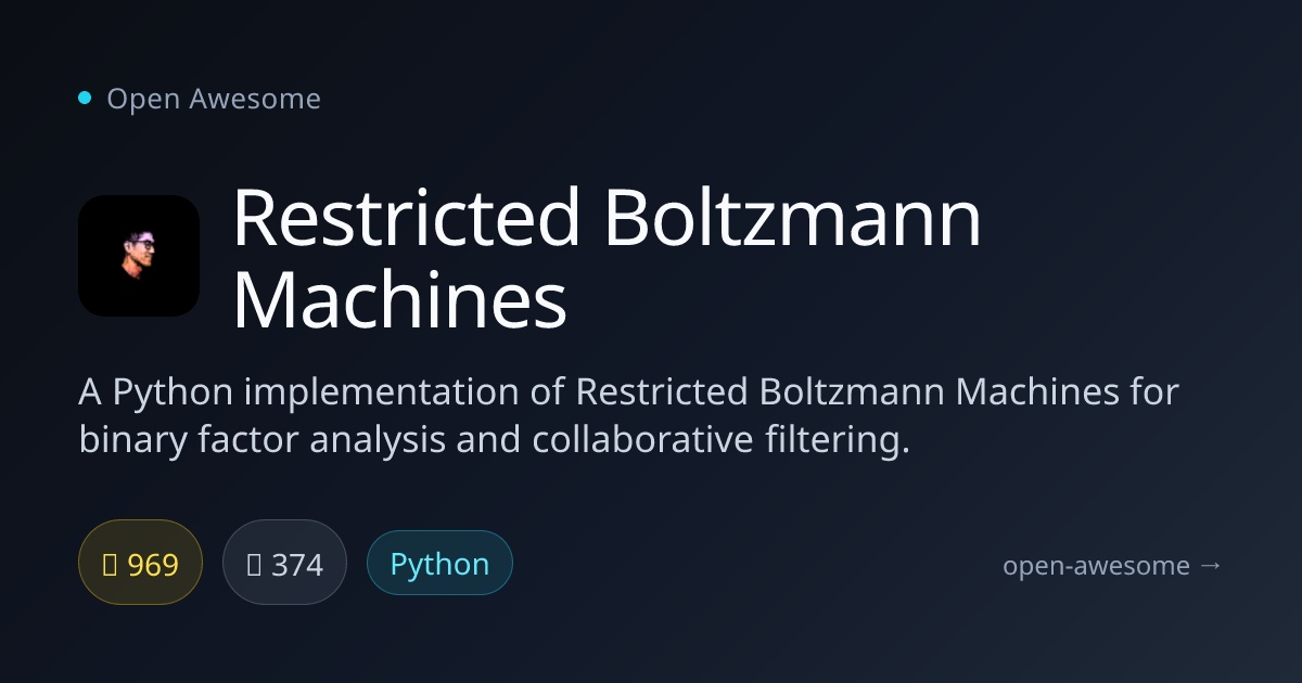 Restricted Boltzmann Machines — Python RBM for Factor Analysis | Open ...
