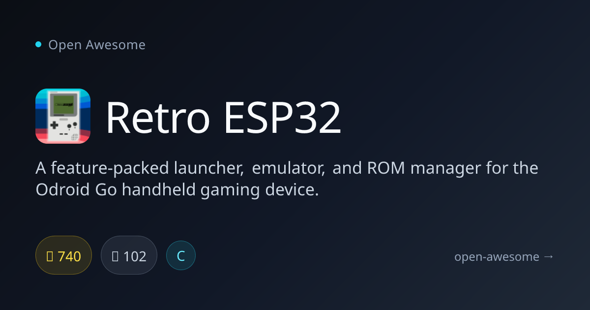 Retro ESP32 — Odroid Go Gaming Launcher | Open Awesome
