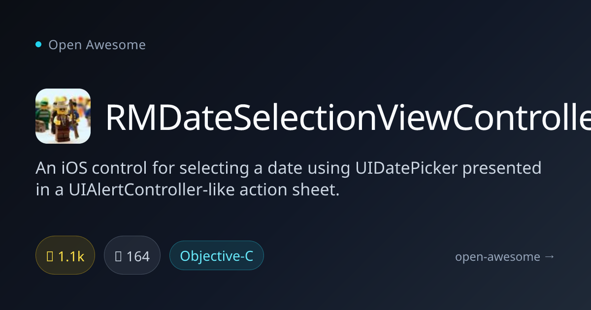 RMDateSelectionViewController — iOS Date Selection Control | Open Awesome
