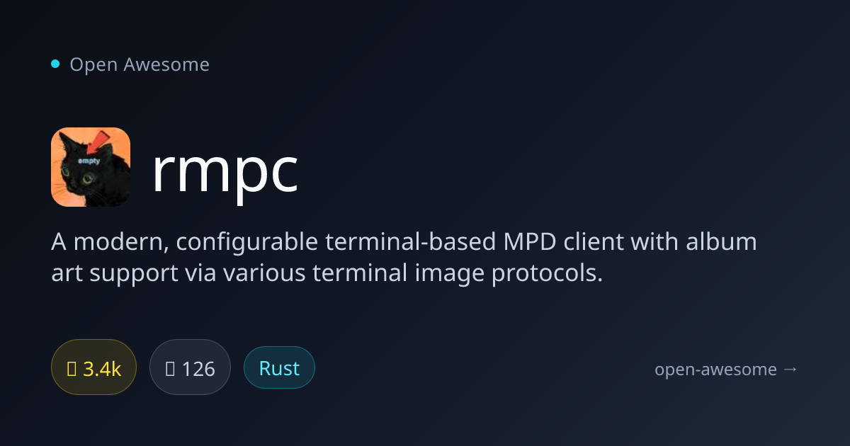 rmpc — Terminal MPD Client with Art | Open Awesome