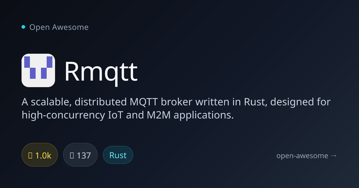Rmqtt — Scalable Distributed MQTT Broker | Open Awesome
