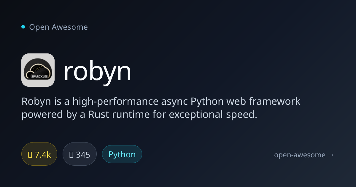 robyn — High-Performance Async Python Framework | Open Awesome